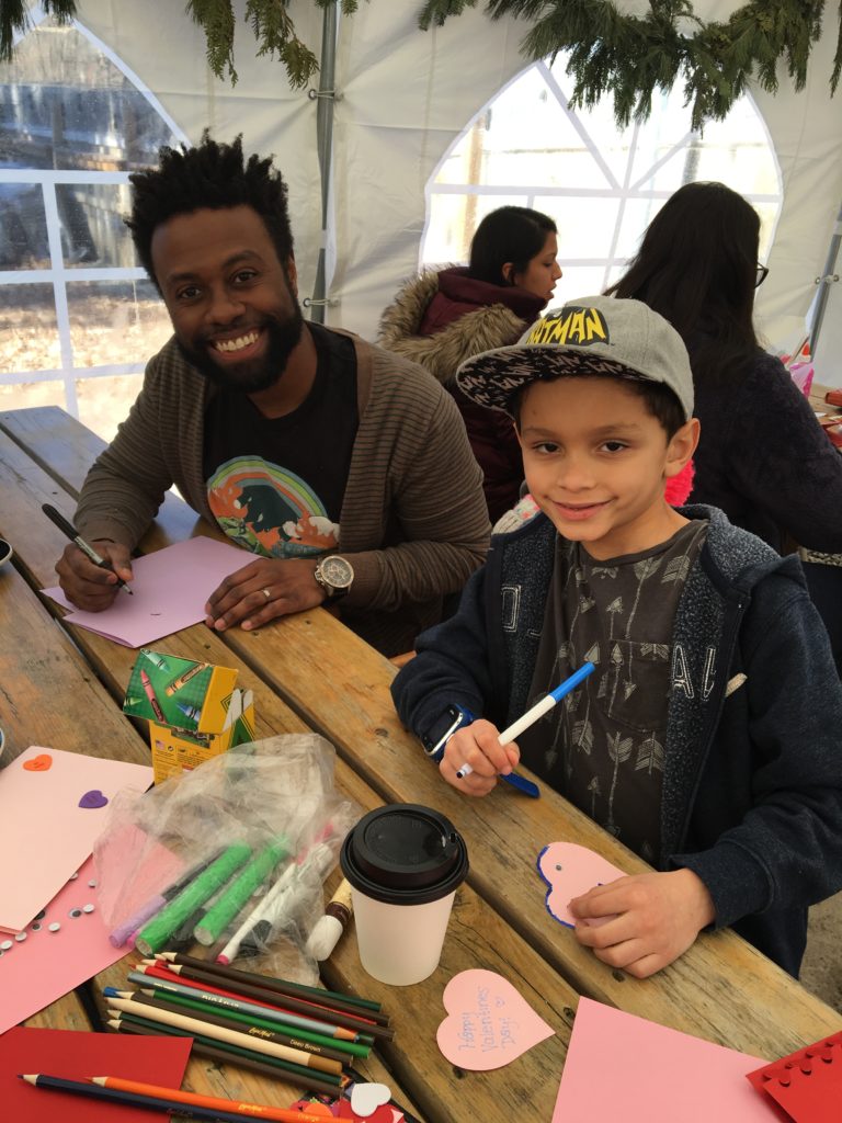 Jonathan and Josiah share their artistic talents with the seniors of YMOW.